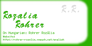 rozalia rohrer business card